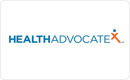 Health Advocate X logo with orange figure