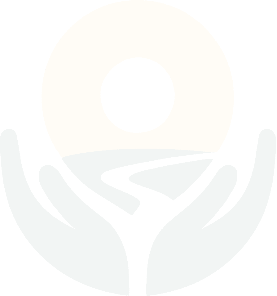 Abstract hands holding a circle