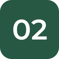 White number 02 on dark green