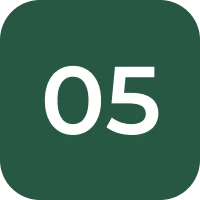 Green square with number five